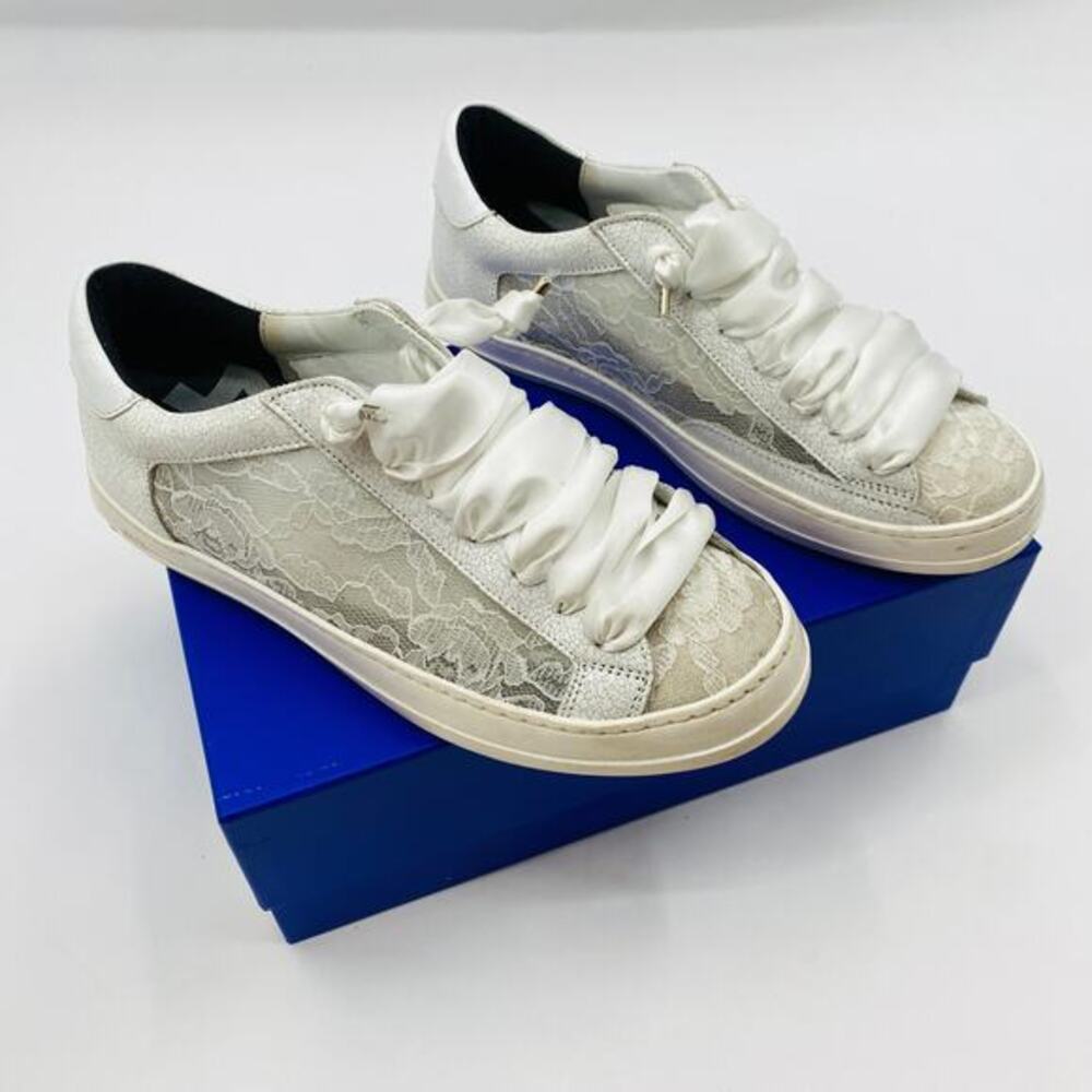 🛍️‎ P448 John Fiore White Lace Sneakers - Picture 2 of 6